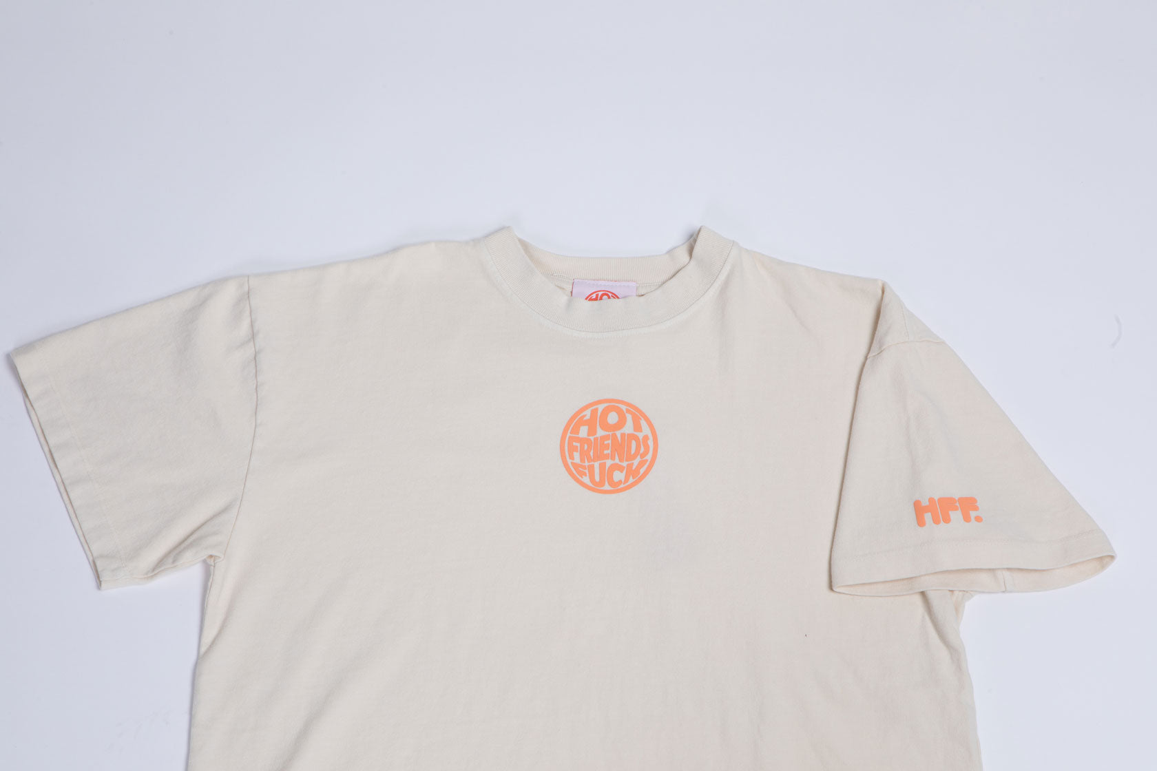 Cream Shirt with Salmon Pink Puff Print.