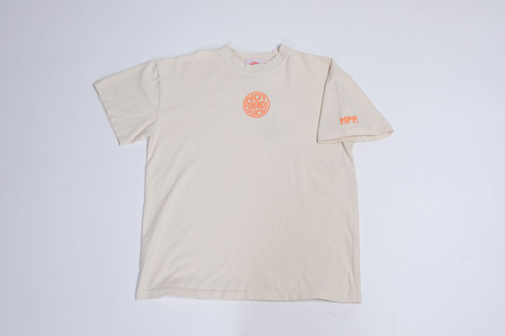 Cream Shirt with Salmon Pink Puff Print.