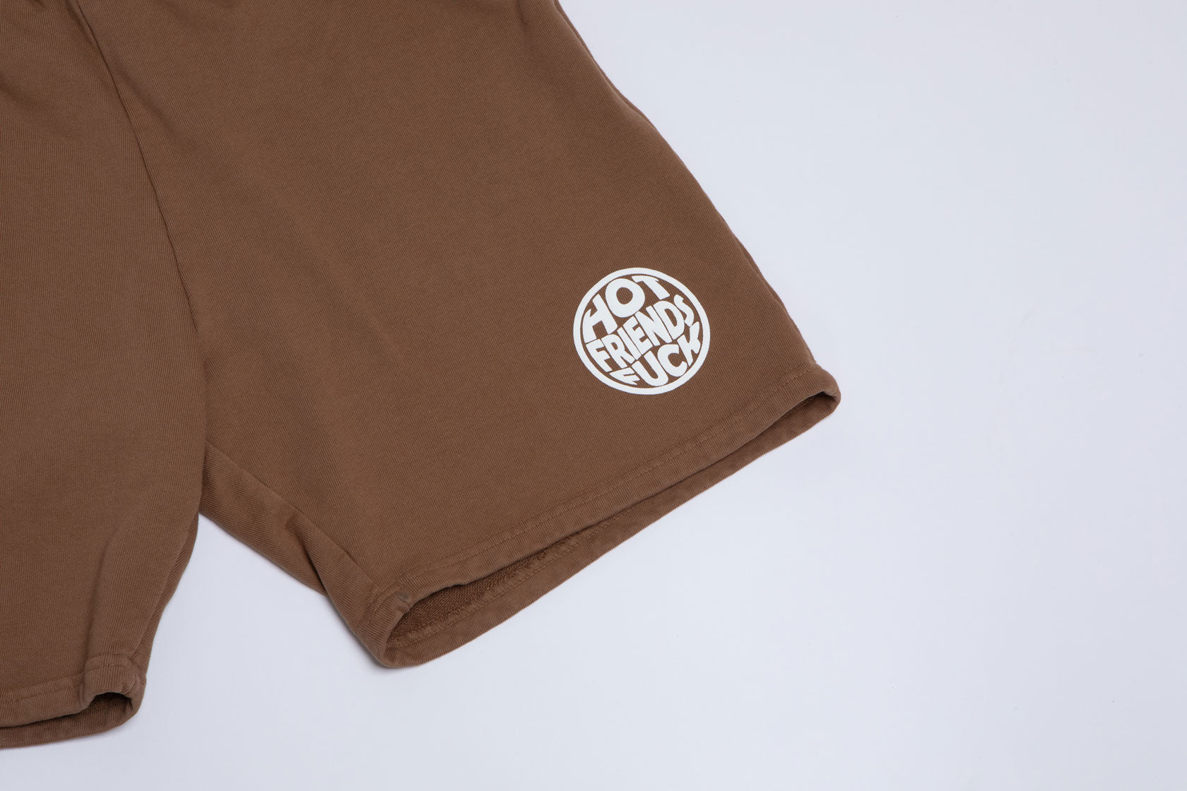 Brown Shorts with White Puff Print