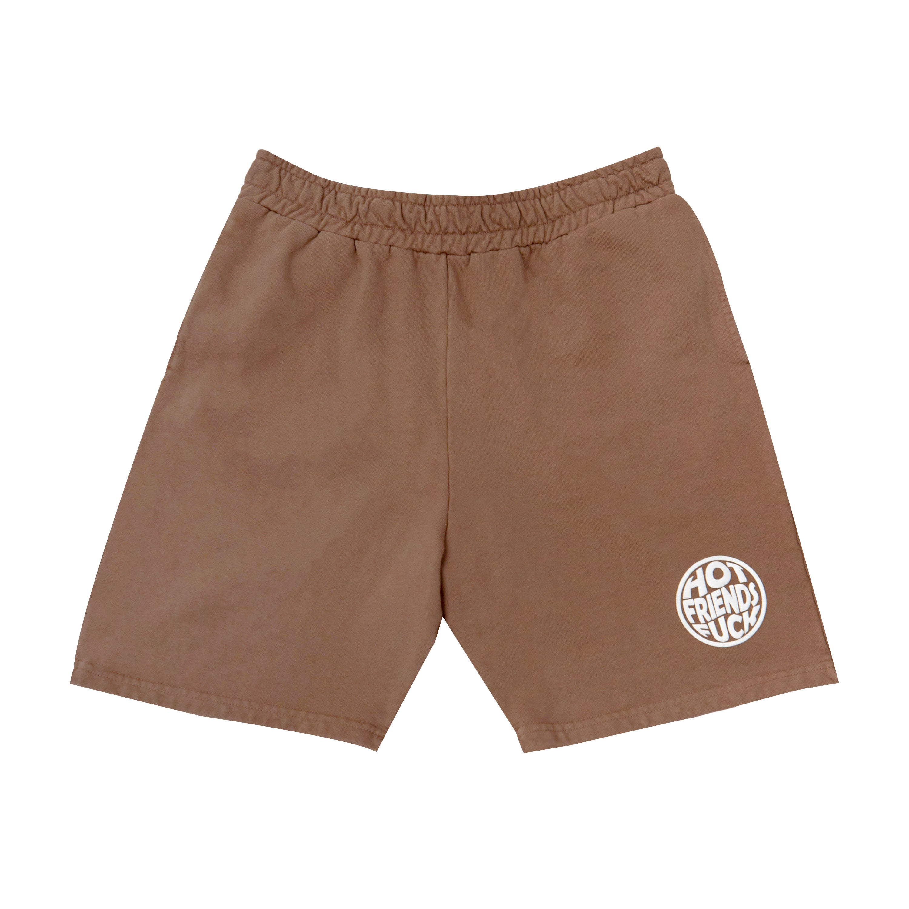 Brown Shorts with White Puff Print
