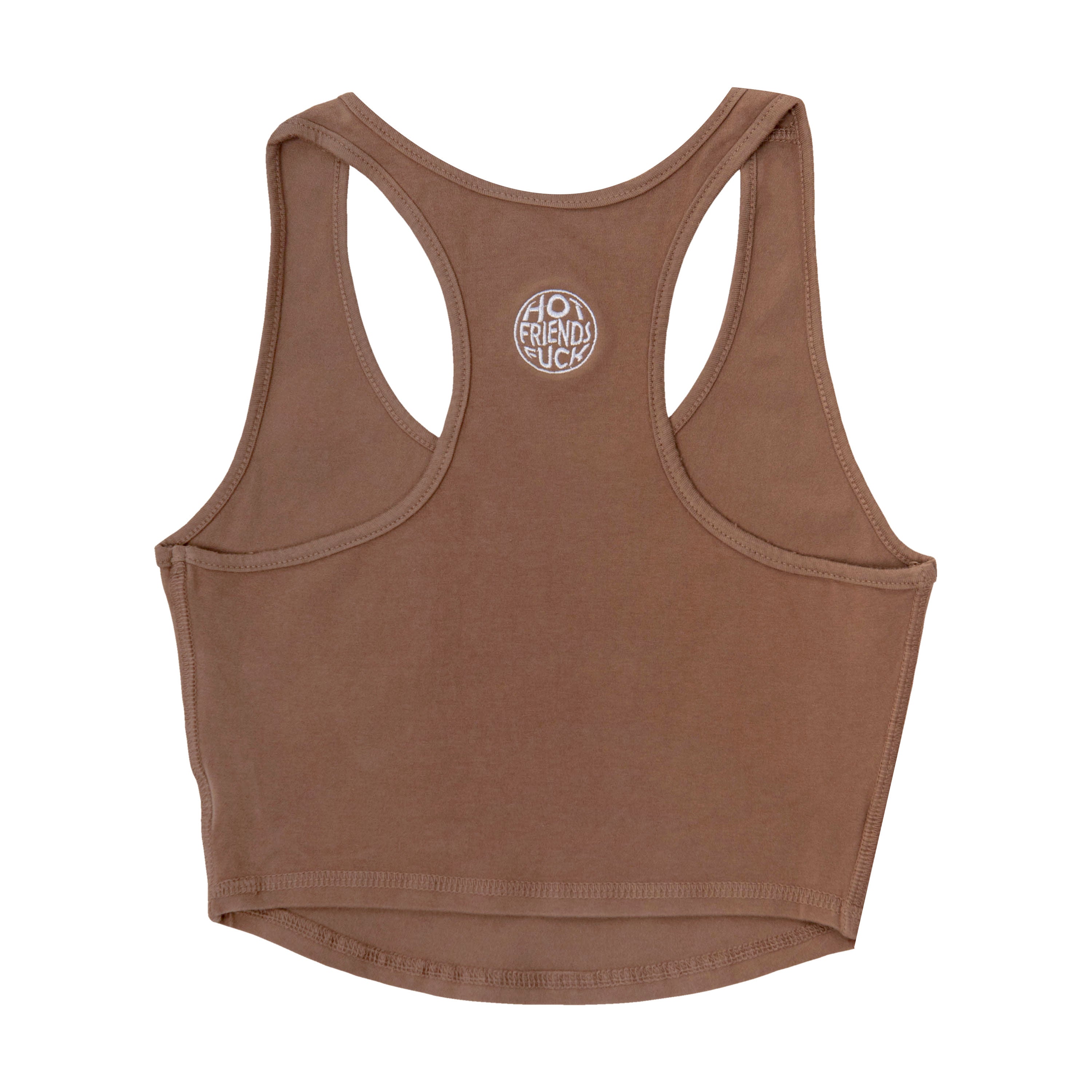 Brown Tank Top with White Embroidery