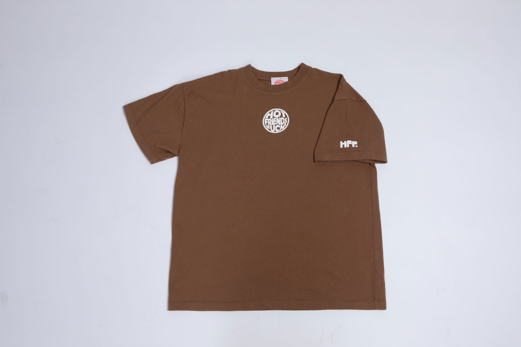 Brown Shirt with White Puff Print
