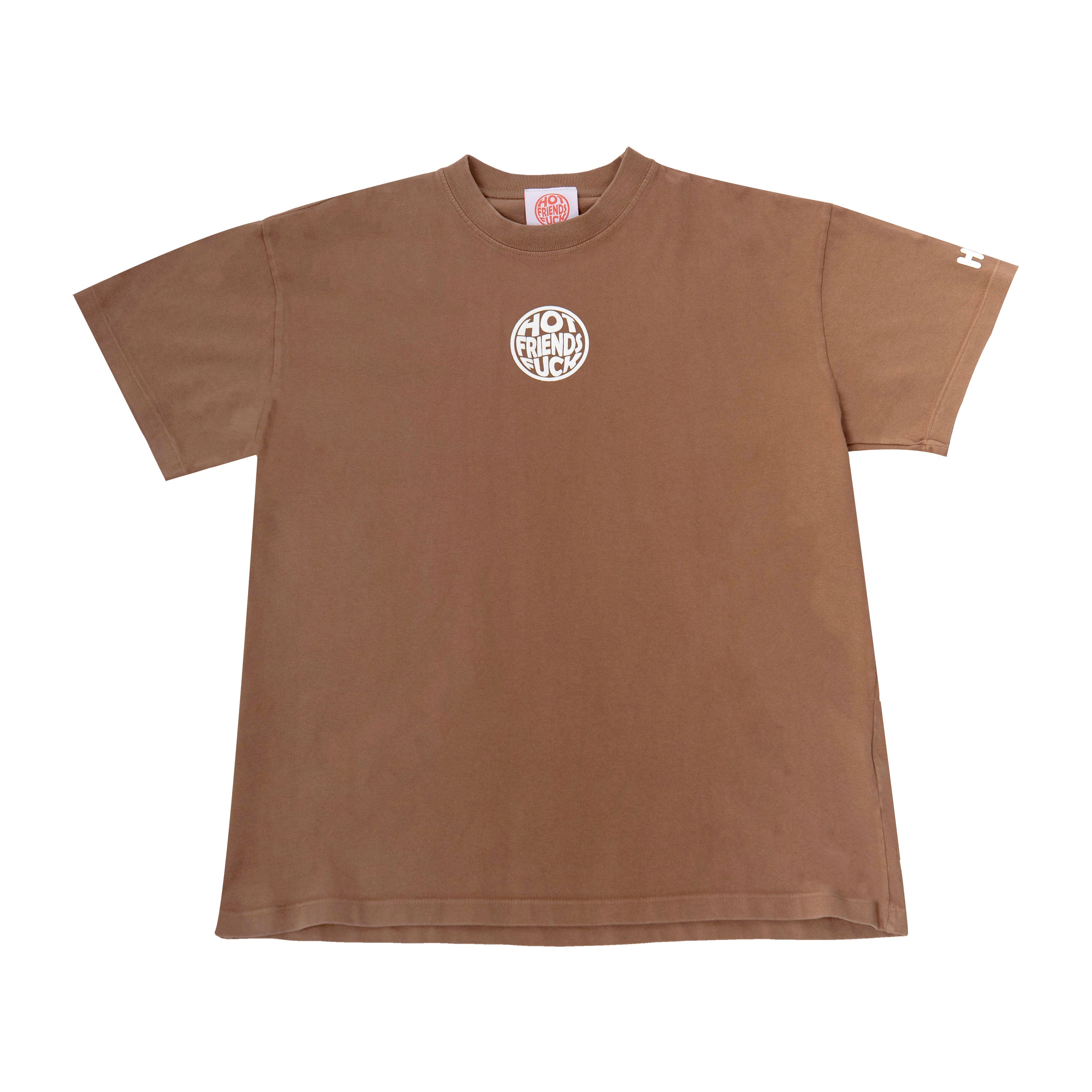 Brown Shirt with White Puff Print.